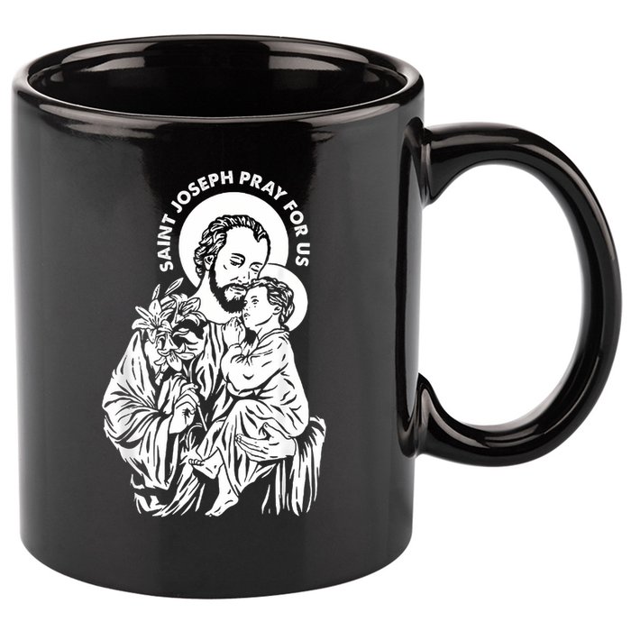 St Joseph and Jesus Pray for Us Catholic Saints 11oz C Handle Ceramic Mug
