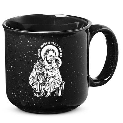 St Joseph and Jesus Pray for Us Catholic Saints 15oz Campfire Ceramic Mug