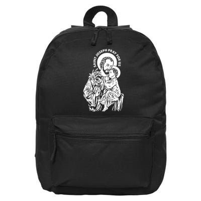 St Joseph and Jesus Pray for Us Catholic Saints 16 in Basic Backpack