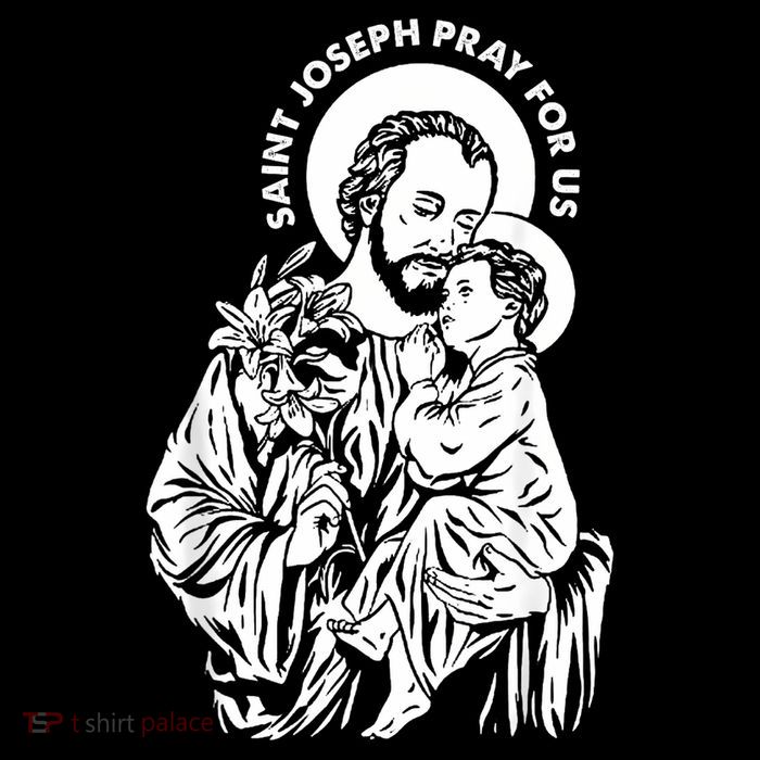 St Joseph and Jesus Pray for Us Catholic Saints Baby Bodysuit