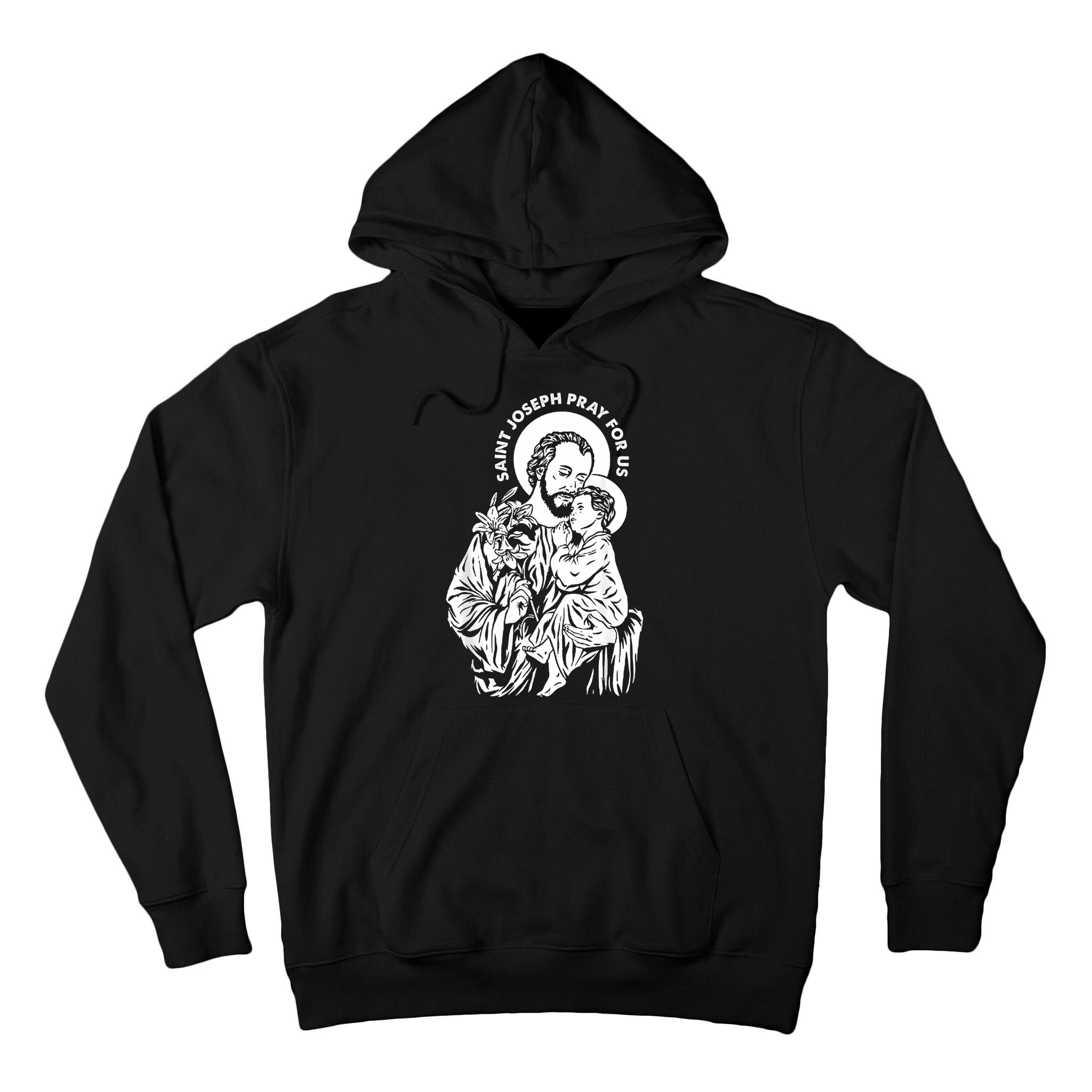 St Joseph and Jesus Pray for Us Catholic Saints Tall Hoodie