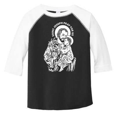 St Joseph and Jesus Pray for Us Catholic Saints Toddler Fine Jersey T-Shirt