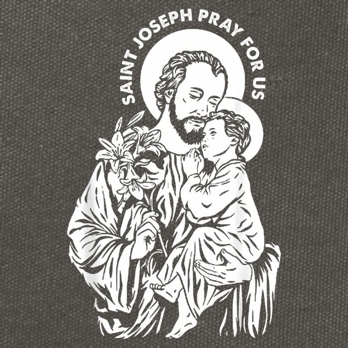 St Joseph and Jesus Pray for Us Catholic Saints Cotton Canvas Backpack
