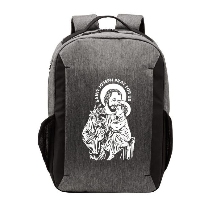 St Joseph and Jesus Pray for Us Catholic Saints Vector Backpack