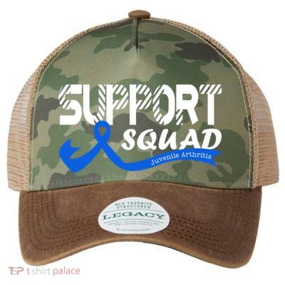 Support Juvenile Arthritis Awareness Squad Ribbon Blue Funny Gift Legacy Tie Dye Trucker Hat