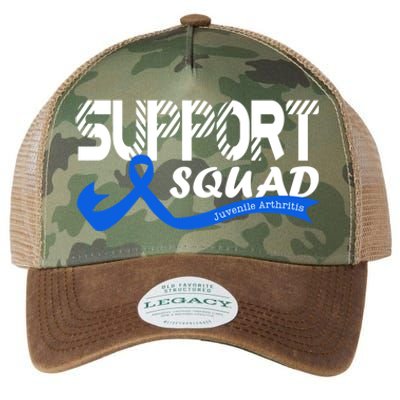 Support Juvenile Arthritis Awareness Squad Ribbon Blue Funny Gift Legacy Tie Dye Trucker Hat