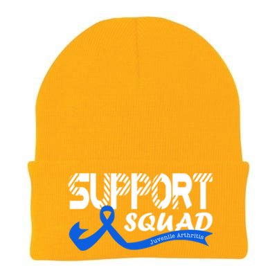 Support Juvenile Arthritis Awareness Squad Ribbon Blue Funny Gift Knit Cap Winter Beanie