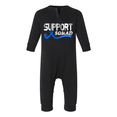 Support Juvenile Arthritis Awareness Squad Ribbon Blue Funny Gift Infant Fleece One Piece