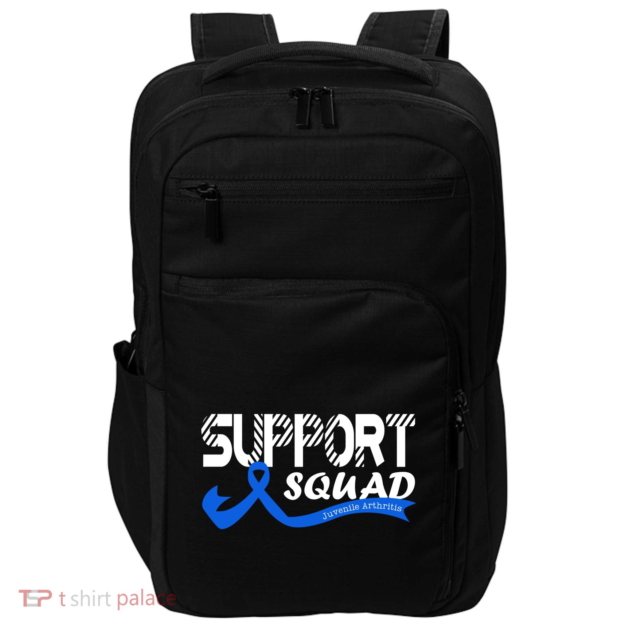 Support Juvenile Arthritis Awareness Squad Ribbon Blue Funny Gift Impact Tech Backpack