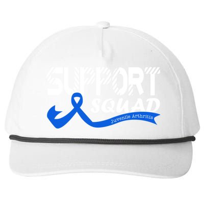 Support Juvenile Arthritis Awareness Squad Ribbon Blue Funny Gift Snapback Five-Panel Rope Hat