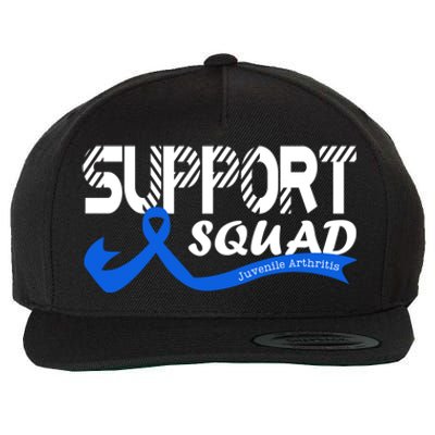 Support Juvenile Arthritis Awareness Squad Ribbon Blue Funny Gift Wool Snapback Cap