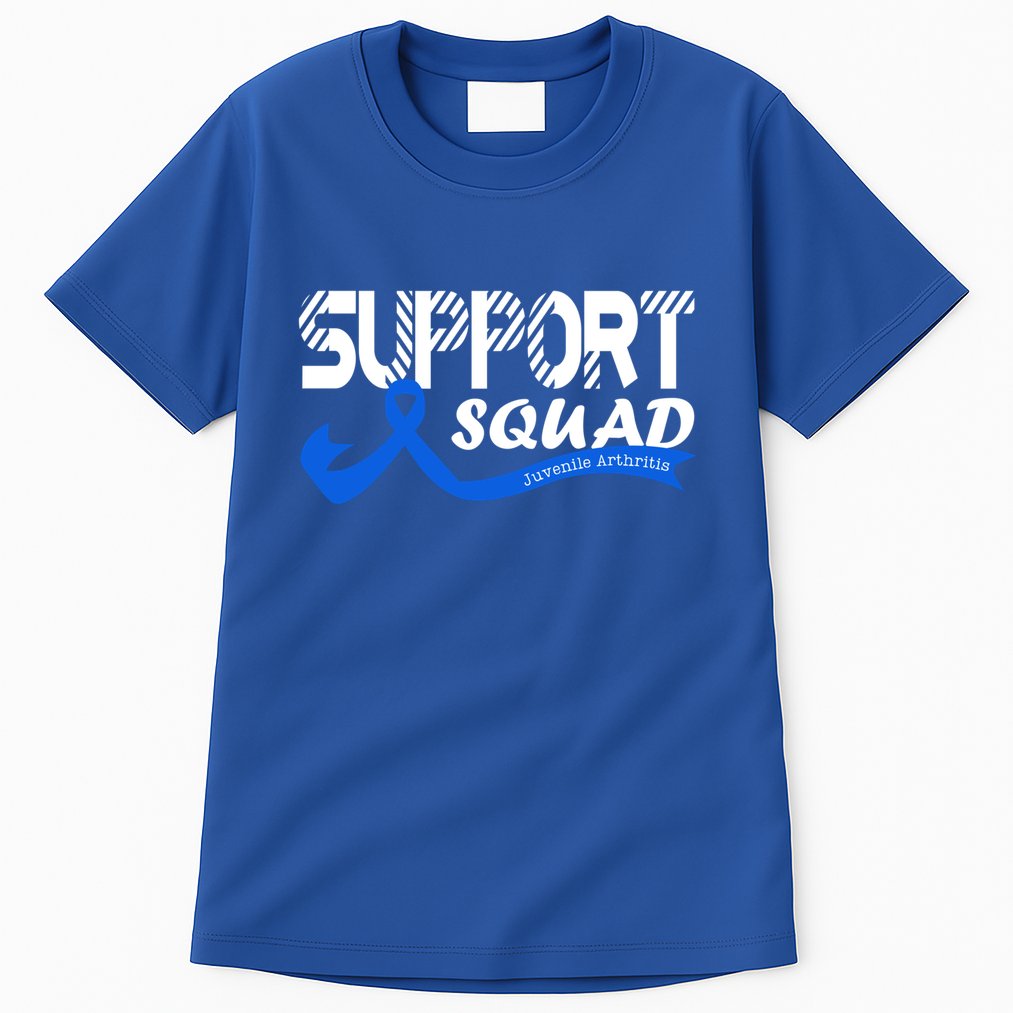 Support Juvenile Arthritis Awareness Squad Ribbon Blue Funny Gift Tall T-Shirt