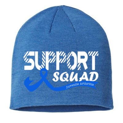 Support Juvenile Arthritis Awareness Squad Ribbon Blue Funny Gift Sustainable Beanie