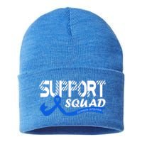 Support Juvenile Arthritis Awareness Squad Ribbon Blue Funny Gift Sustainable Knit Beanie