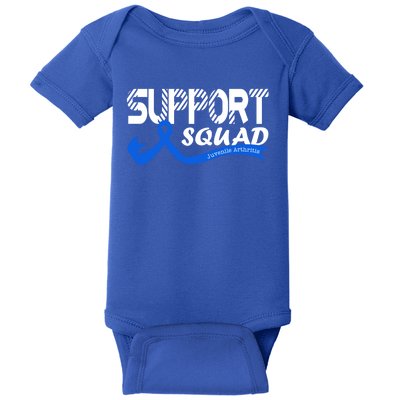 Support Juvenile Arthritis Awareness Squad Ribbon Blue Funny Gift Baby Bodysuit