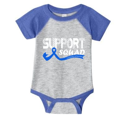 Support Juvenile Arthritis Awareness Squad Ribbon Blue Funny Gift Infant Baby Jersey Bodysuit