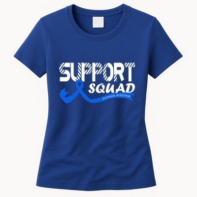 Support Juvenile Arthritis Awareness Squad Ribbon Blue Funny Gift Womens T-Shirt