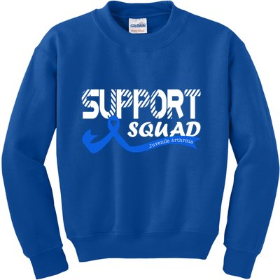 Support Juvenile Arthritis Awareness Squad Ribbon Blue Funny Gift Kids Sweatshirt