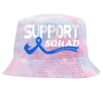 Support Juvenile Arthritis Awareness Squad Ribbon Blue Funny Gift Tie-Dyed Bucket Hat