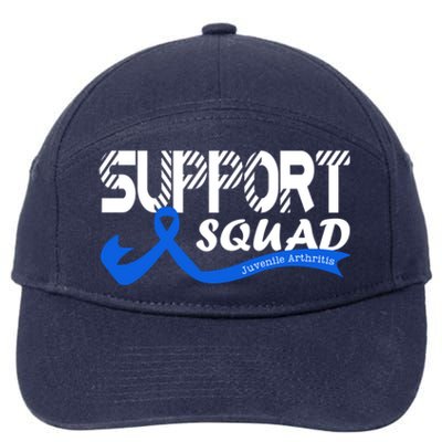 Support Juvenile Arthritis Awareness Squad Ribbon Blue Funny Gift 7-Panel Snapback Hat