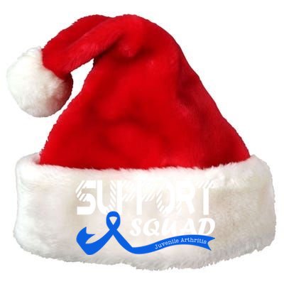 Support Juvenile Arthritis Awareness Squad Ribbon Blue Funny Gift Premium Christmas Santa Hat