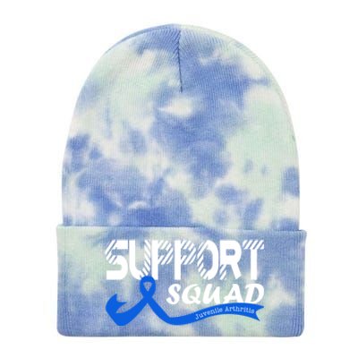 Support Juvenile Arthritis Awareness Squad Ribbon Blue Funny Gift Tie Dye 12in Knit Beanie