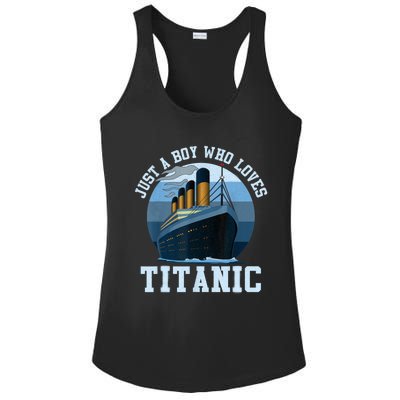 Ship Just A Boy Who Loves Titanic Boat Titanic Boys Toddler Ladies PosiCharge Competitor Racerback Tank