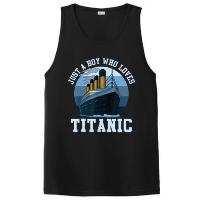 Ship Just A Boy Who Loves Titanic Boat Titanic Boys Toddler PosiCharge Competitor Tank