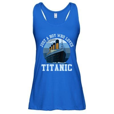 Ship Just A Boy Who Loves Titanic Boat Titanic Boys Toddler Ladies Essential Flowy Tank