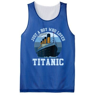 Ship Just A Boy Who Loves Titanic Boat Titanic Boys Toddler Mesh Reversible Basketball Jersey Tank