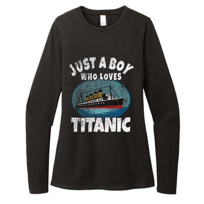 Ship Just A Boy Who Loves Titanic Boat Titanic Womens CVC Long Sleeve Shirt