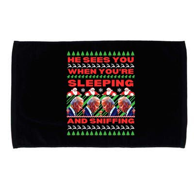 Sleepy Joe Biden Christmas He Sees You When You're Sleeping Microfiber Hand Towel