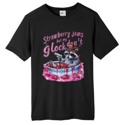 Strawberry Jams But My Dont Funny Raccoon Tall Fusion ChromaSoft Performance T-Shirt