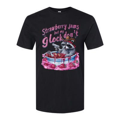 Strawberry Jams But My Dont Funny Raccoon Softstyle® CVC T-Shirt