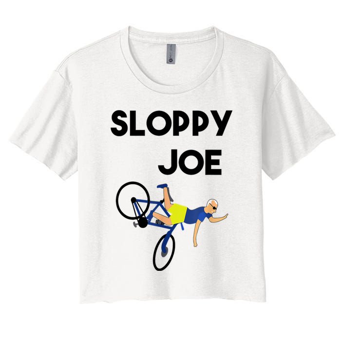 Sloppy Joe Bicycle Funny Sarcastic Women's Crop Top Tee