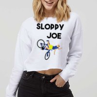 Sloppy Joe Bicycle Funny Sarcastic Cropped Pullover Crew