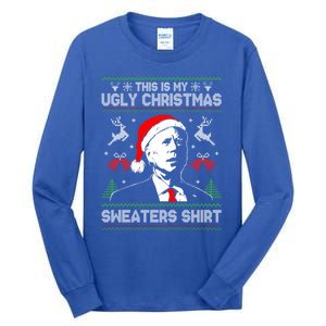 Santa Joe Biden This Is My Ugly Christmas Sweaters Ugly Xmas Gift Tall Long Sleeve T-Shirt