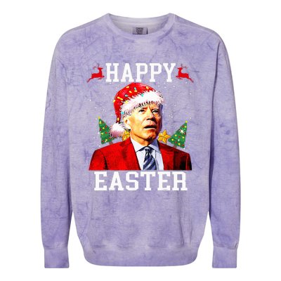 Santa Joe Biden Happy Easter Ugly Christmas  Colorblast Crewneck Sweatshirt