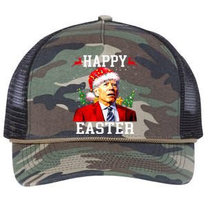 Santa Joe Biden Happy Easter Ugly Christmas  Retro Rope Trucker Hat Cap