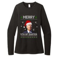 Santa Joe Biden Merry 4th Of Easter Ugly Christmas Sweater Christmas Gift Womens CVC Long Sleeve Shirt