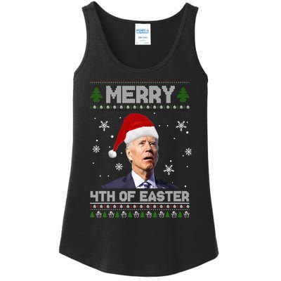 Santa Joe Biden Merry 4th Of Easter Ugly Christmas Sweater Christmas Gift Ladies Essential Tank