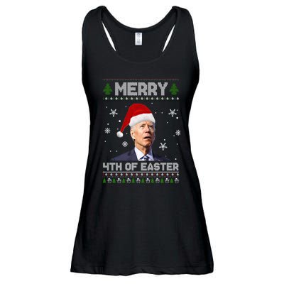 Santa Joe Biden Merry 4th Of Easter Ugly Christmas Sweater Christmas Gift Ladies Essential Flowy Tank