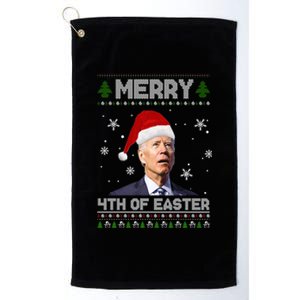 Santa Joe Biden Merry 4th Of Easter Ugly Christmas Sweater Christmas Gift Platinum Collection Golf Towel