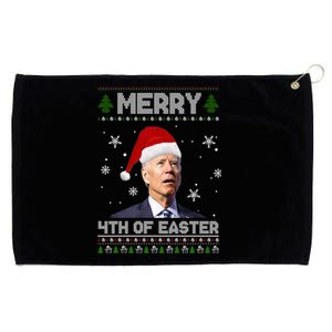 Santa Joe Biden Merry 4th Of Easter Ugly Christmas Sweater Christmas Gift Grommeted Golf Towel