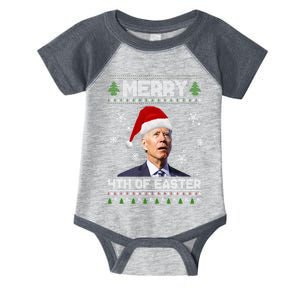 Santa Joe Biden Merry 4th Of Easter Ugly Christmas Sweater Christmas Gift Infant Baby Jersey Bodysuit