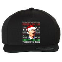 Santa Joe Biden Merry Uh Uh Christmas Ugly Sweater  Wool Snapback Cap