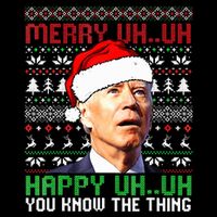 Santa Joe Biden Merry Uh Uh Christmas Ugly Sweater  Wool Snapback Cap