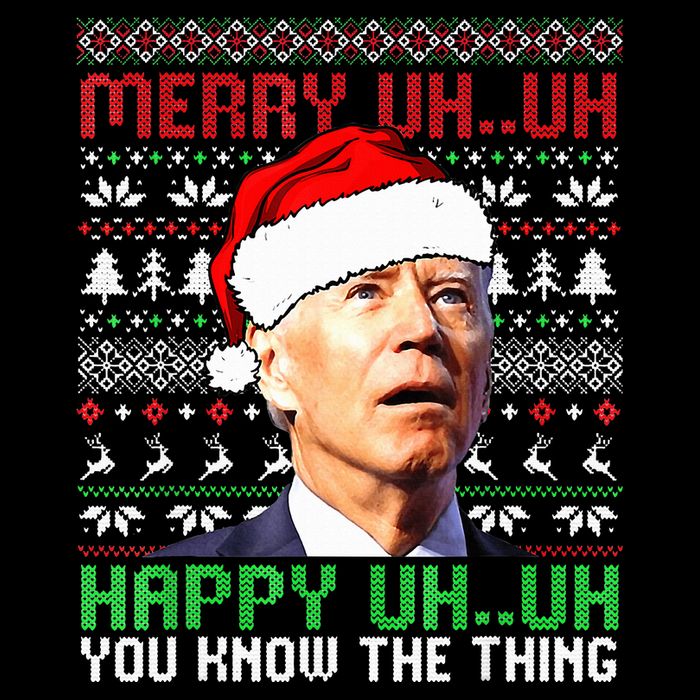 Santa Joe Biden Merry Uh Uh Christmas Ugly Sweater  Wool Snapback Cap