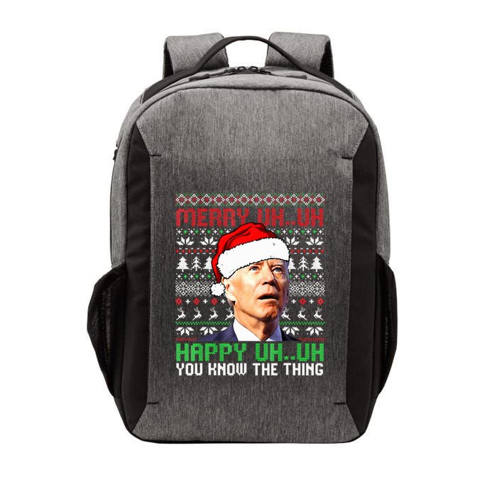 Santa Joe Biden Merry Uh Uh Christmas Ugly Sweater  Vector Backpack