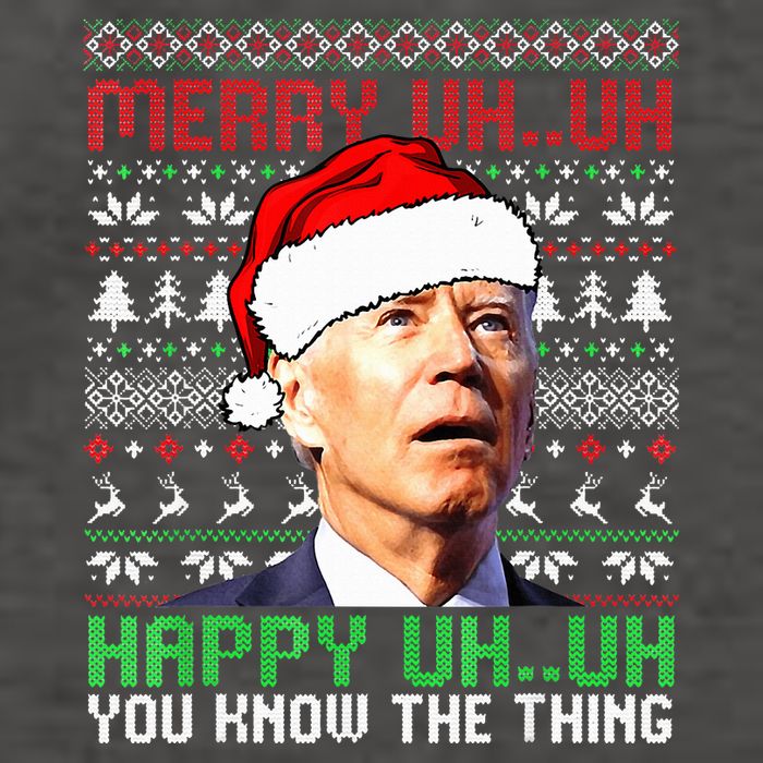 Santa Joe Biden Merry Uh Uh Christmas Ugly Sweater  Vector Backpack